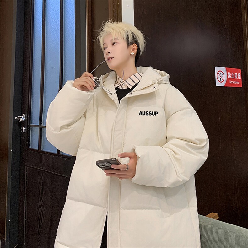 白色男士外套连帽宽松秋冬棉服面包服MY606P78直播,男装棉衣,星座1904A-1