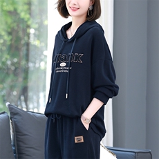 2023春装新款纯色卫衣女韩版宽松中长款连帽气质休闲简约上衣，女装T恤，丽影随形