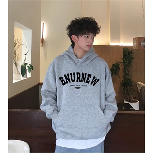 抖音得物 高品质印花连帽卫衣 秋冬装美式宽松连帽纯色卫衣ADL102图片