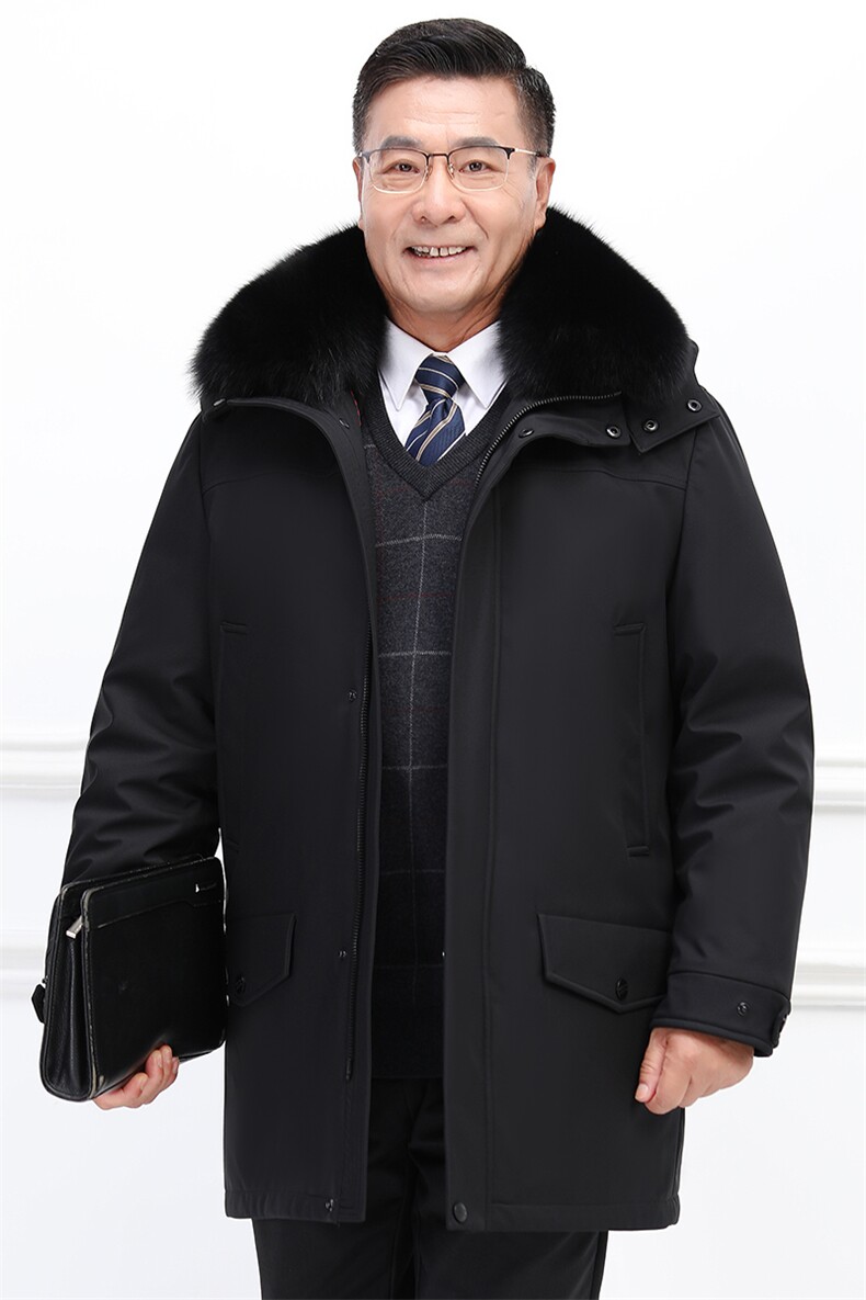男90绒中老年羽绒服狐狸毛领可脱卸毛领内胆羽绒可单穿派克服,商品下架区,钱塘723