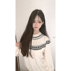 重磅秋冬装北极绒套头毛衣美式复古休闲慵懒风提花工艺针织衫外套，男装针织衫/毛衣，电商A486
