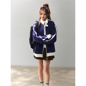 1506-1/WWY091/P47外套立领开衫2025新款修身棒球服薄款洋气男女图片