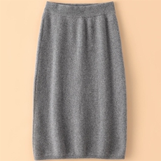 半身裙秋冬中长款包臀裙纯色弹力针织一步裙毛线裙子，女装半身裙，暖习羊绒