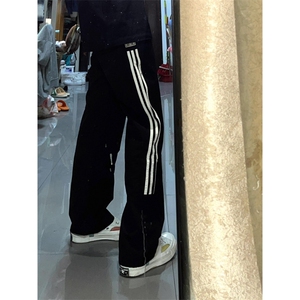 【有货】条纹速干运动裤子男女夏季薄款户外三条杠裤子1217LL-P48图片