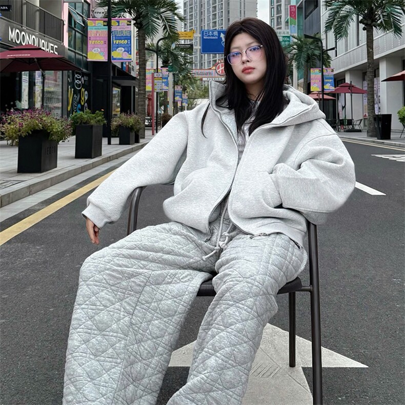抖音得物高品质25秋冬美式高街宽松结构防风高领连帽卫衣外套W60,男装卫衣,电商A486-1