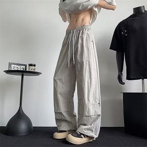 YC0383-P35美式复古工装裤男夏季新款潮牌速干裤宽松运动弯刀裤