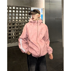 美拉德羊羔绒连帽皮衣棉服男冬季加绒加厚三条杠棉衣M02/P118，男装皮衣，星座206（原A221）