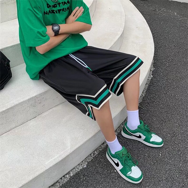 2023夏季嘻哈复古拼色运动短裤休闲百搭五分裤GD104P25,男装休闲裤,星座1116-2