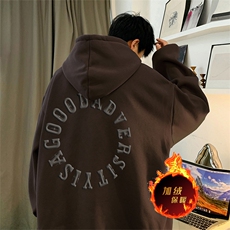 秋冬美式加绒加厚卫衣外套，男装卫衣，电商A486