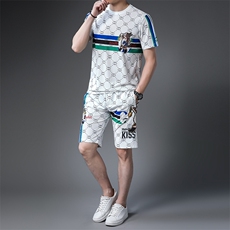 JG22-16男士2023年春夏季新款运动套装短袖短裤T恤卫裤二件套P125，男装休闲套装，电商B360