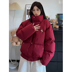 立领短款棉服外套男女同款冬季加厚面包服保暖黑色棉衣MW888，男装棉衣，星座1116A（原606A-3）
