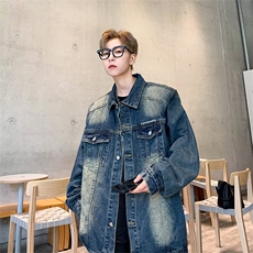 美式复古牛仔外套男高街设计感宽松春秋夹克JK0338-P70，男装夹克，星座308B-1