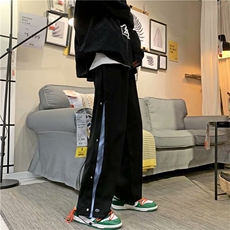 美式hiphop炸街裤子男高街秋冬季卫裤休闲宽松直筒束脚裤k252-p40，男装休闲裤，星座1008