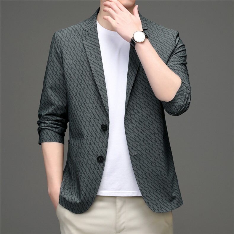2023春季新款男士商务全无痕西服外套男装中青年长袖小西装便服,男装西服,钱塘6003（原4033）