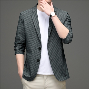 2023春季新款男士商务全无痕西服外套男装中青年长袖小西装便服图片