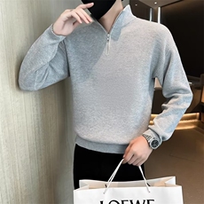 高领毛衣男士立领时尚男装针织衫外套纯色秋冬季S802-P55，男装针织衫/毛衣，星座1109-3