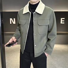 轻熟风男士羊羔毛皮毛一体加厚保暖妮子皮棉衣A236-0810-P145，男装夹克，电商A236