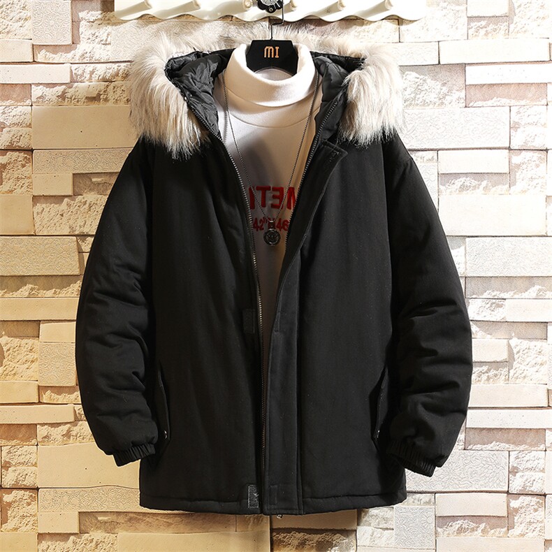 MM48099-P130 冬季大毛领衣男士大码加厚袄男服 砖墙挂拍图片