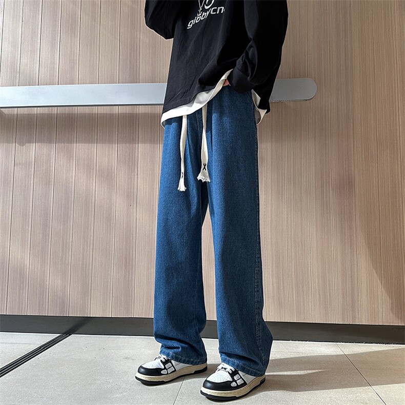8XL-M牛仔裤男士直筒宽松特大码胖子阔腿裤男款长裤NZ110-P45控58图片