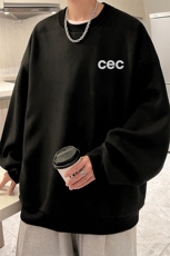 华夫格卫衣圆领卫衣男大码长袖t恤男外套HW76294-P30加绒款-P40，男装卫衣，电商A040