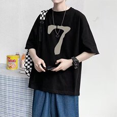 五分袖潮潮流城市风貌圆领男印花T恤标准时尚潮牌夏季青春流行，男装T恤，星座716-2