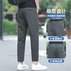 休闲裤男士2025夏季新款直筒九分裤时尚百搭修身9分裤子Z2553-P45，男装休闲裤，星座509