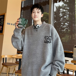 特P55控98高品秋冬季破洞毛衣男复古慵懒风针织衫毛衣外套MYP3327图片