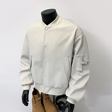 假模-美式复古小众宽松机车夹克外套男9015-P85，男装夹克，电商B380（原B361）