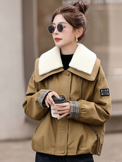 加绒派克棉衣女短款新款宽松设计感洋气小个子加厚棉服冬外套，女装棉衣/棉服，韩蔻秀