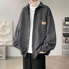 8XL-M秋冬款加绒加厚衬衫男做旧脏脏保暖外套大码衬衣CS29002P65，男装衬衫，电商B312