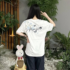 万针全刺绣解构设计260克重磅双纱纯棉高品质美式高街短袖T恤特35，男装T恤，电商A486