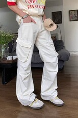 日系复古工装裤男女春季潮牌宽松直筒裤子小众设计高级感休闲长裤，男装工装外套，星座218-1（原230）