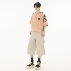 2026夏季新款美式复古褶皱工装裤宽松显瘦阔腿七分裤子YD710-P60，男装牛仔裤，星座509