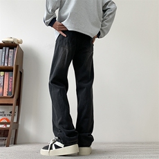 现货主推款加大码纯色直筒牛仔裤男XZ-310A-2BK305P50控78，男装牛仔裤，星座310A-2