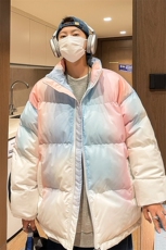 特批P50无差价扎染渐变外套男青少年加厚保暖大码抽绳立领棉衣M08，男装棉衣，电商A001