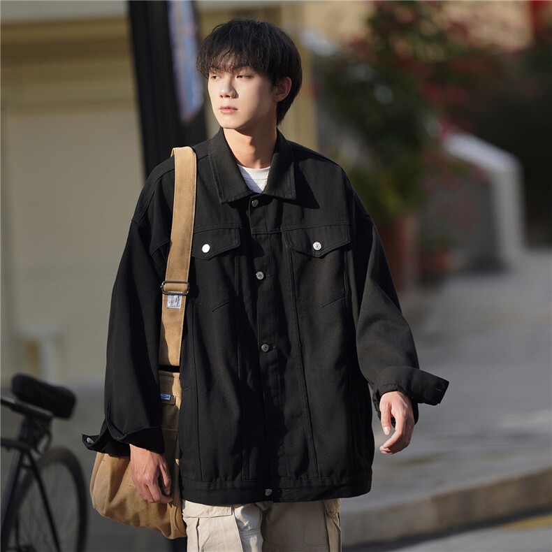25新款抖音品质男士宽松纯色情侣休闲水洗上衣N961/P85128,男装夹克,星座202