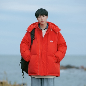 B225-W8379-P118-X148--纯色标签连帽加厚棉服-材质60%棉 40%涤纶图片