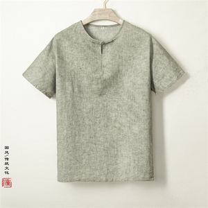 2025夏装新款风棉麻男士无袖汉服外套T397P70图片