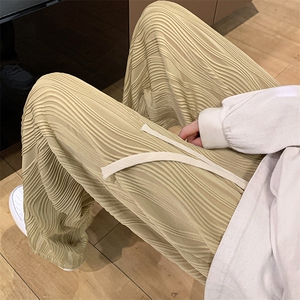 8XL-M 特大码冰丝褶皱肌理感裤子男韩版潮流百搭拖地裤K951P48图片