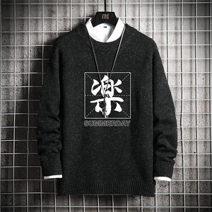 M19197-P45 加绒款-P65 加厚加绒毛衣男大码毛线衣男针织衫 网格图片
