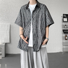 8XL-M花衬衫男款短袖夏季冰丝薄款花衬衣大码寸衫外套DC28013P38，男装衬衫，电商B312
