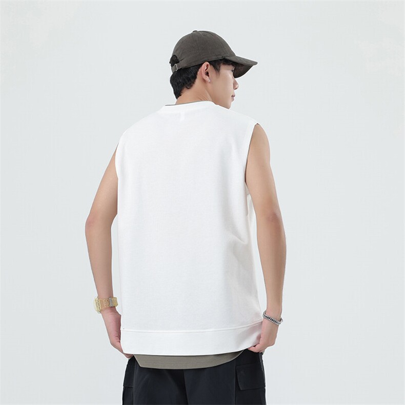 无袖背心男士2025夏季薄款潮流ins假两件宽松复古打底上衣TX302,男装背心/马甲,星座1109