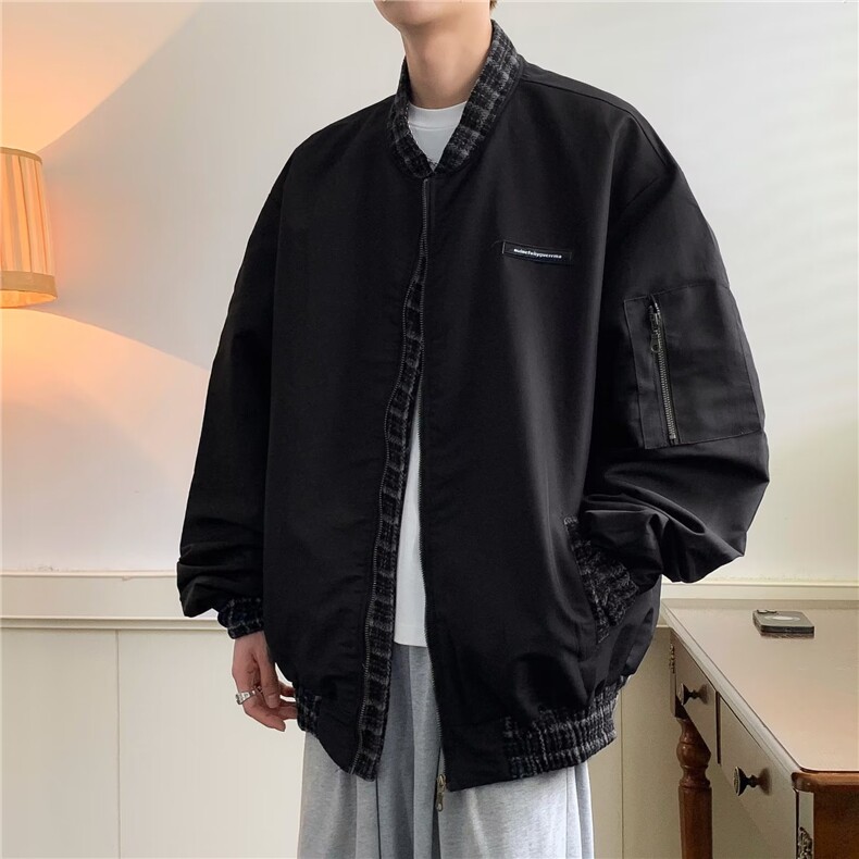 棒球服外套男春秋季潮牌ins宽松情侣衣服美式复古痞帅飞行员夹克,男装夹克,星座1210-1