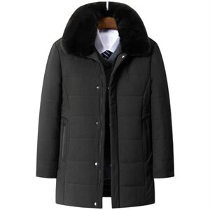 8801/P135中老年棉袄男父亲衣服爸爸中长款棉服加绒加厚保暖衣服图片
