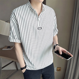 店主风~夏季新款条纹中袖T恤衫 V5013/P50图片