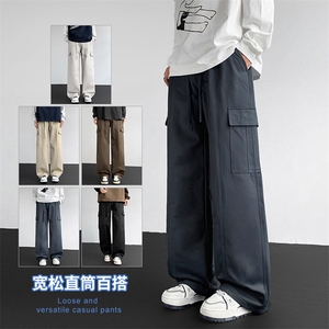 2025秋冬新款休闲男裤厚款直筒宽松松紧腰橡筋工装裤子潮3362-P43图片