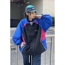 字母刺绣青少年港风连帽纯棉夹克外衣宽松冰丝皱防晒衣FY124，男装夹克，星座1116A（原606A-3）