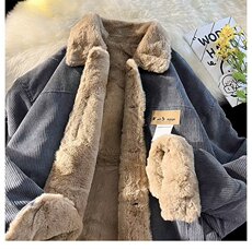 日系复古灯芯绒棉服男女冬季潮牌羊羔毛外套设计感棉袄GM226-P70，男装棉衣，星座1008-1