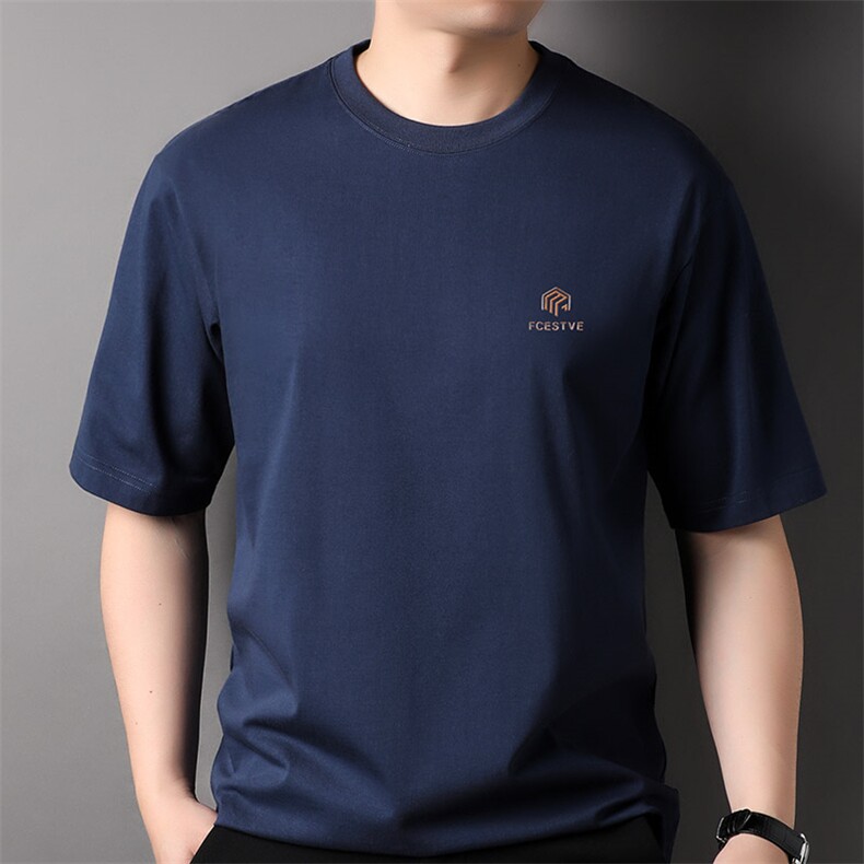 F82357钱塘2020-1中青年新款百搭简约时尚休闲男士短袖T恤P40,男装T恤,钱塘207-1