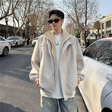 潮牌重磅假两件毛呢外套男款2025年冬季美式工装夹克上衣J646/P96，男装夹克，星座506